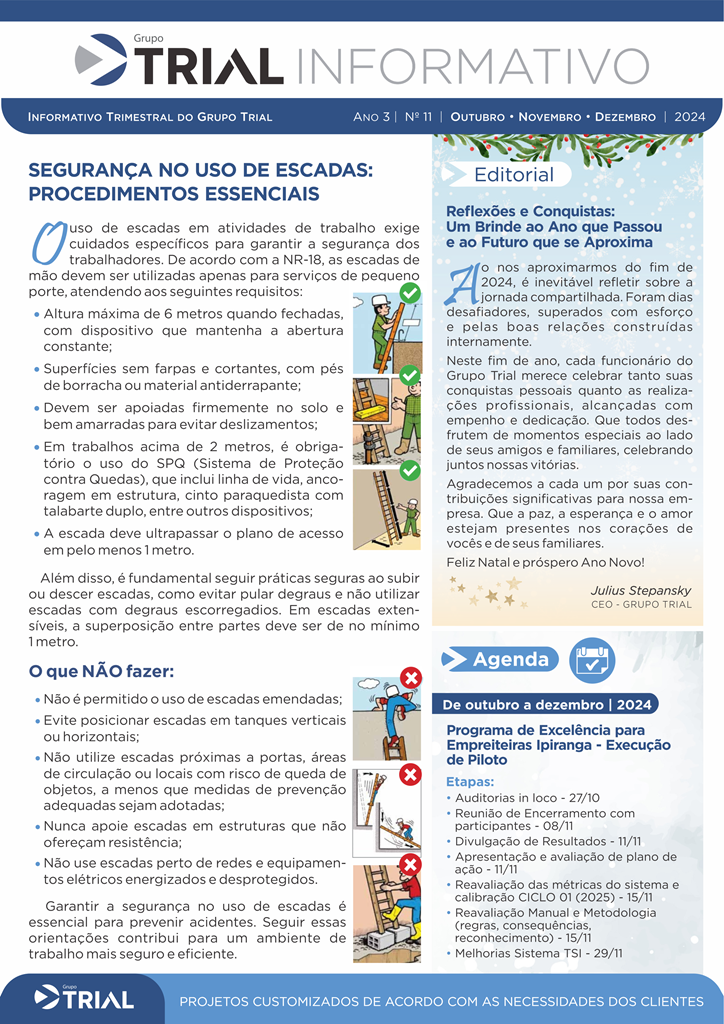 Informativo do Grupo Trial: uso correto de escadas